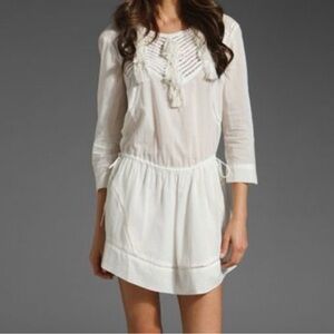 IRO Affton Fringed Cotton Mini Dress sz 0